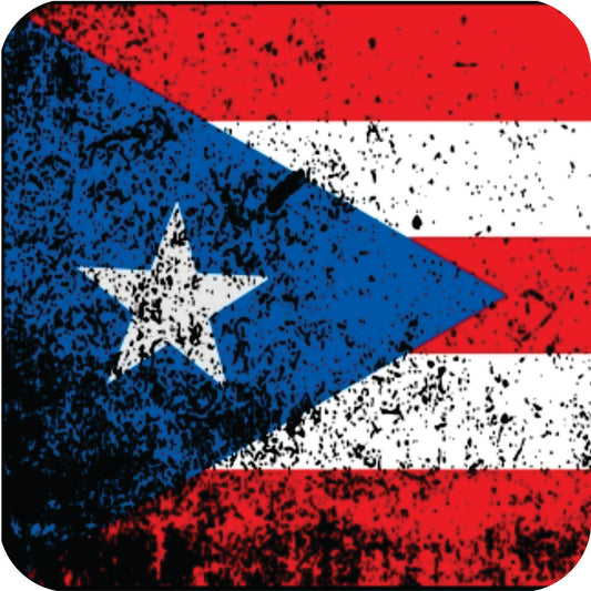 Porta Vasos (Casters)- Bandera de PR sucia