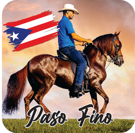 Porta Vasos (Casters)- Paso Fino Bandera de PR