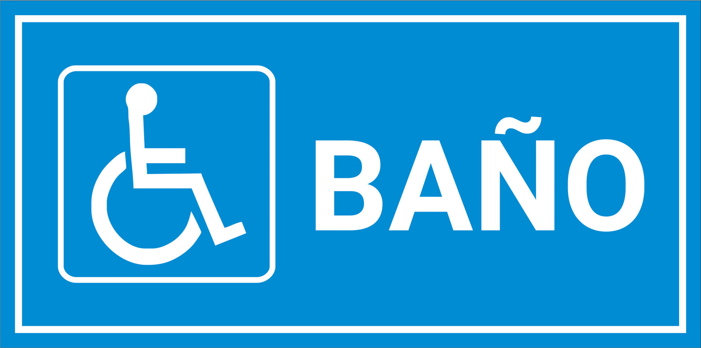 Rotulo General 6' x 12"- Baño Impedido