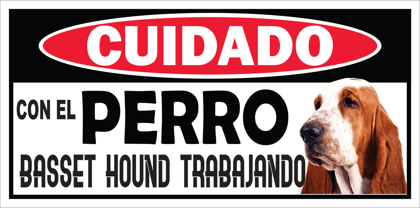Rotulo de Perro 6" x 12"- Basset Hound