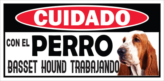 Rotulo de Perro 6" x 12"- Basset Hound