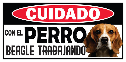 Rotulo de Perro 6" x 12"- Beagle