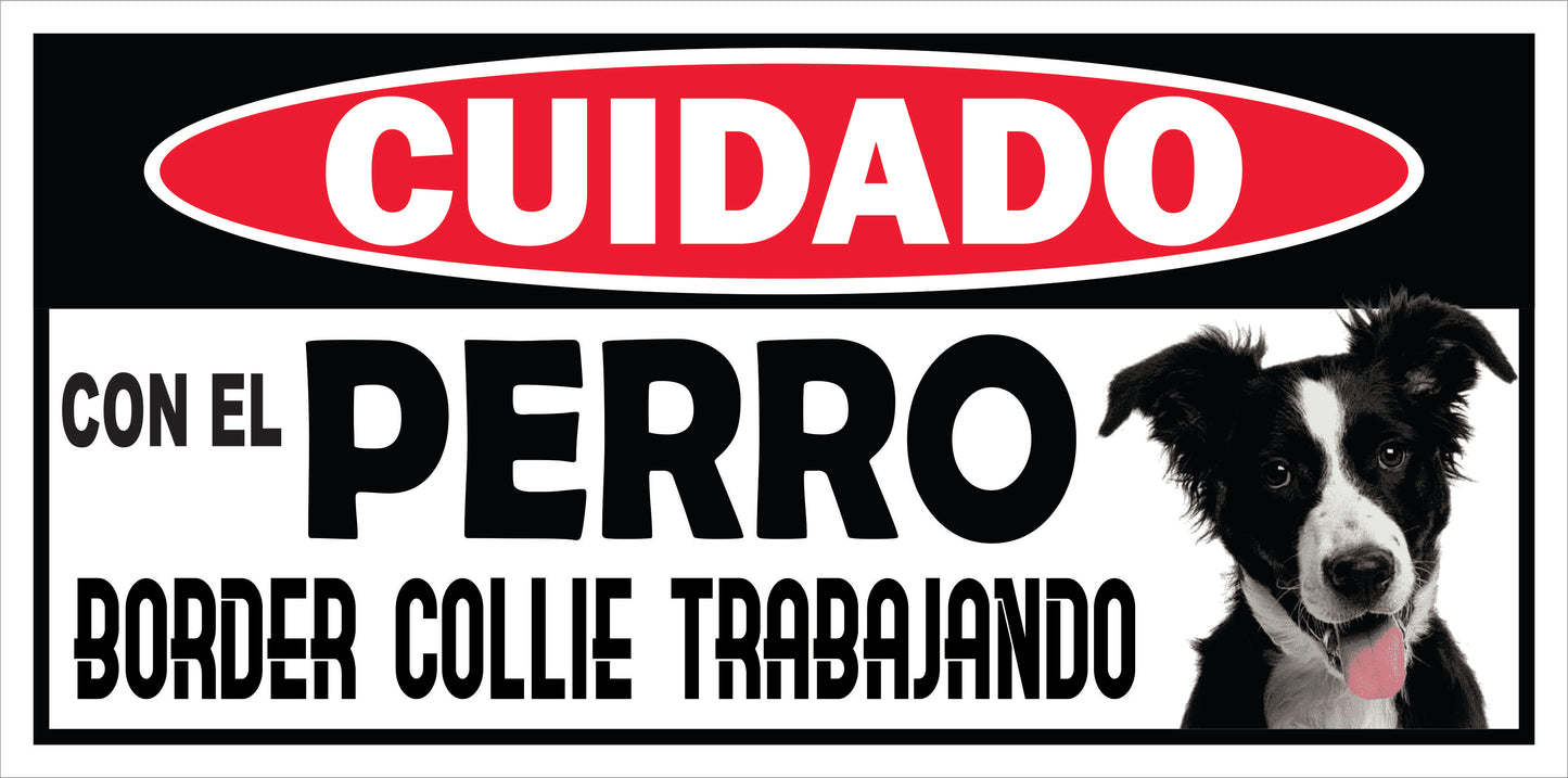 Rotulo de Perro 6" x 12"- Border Collie
