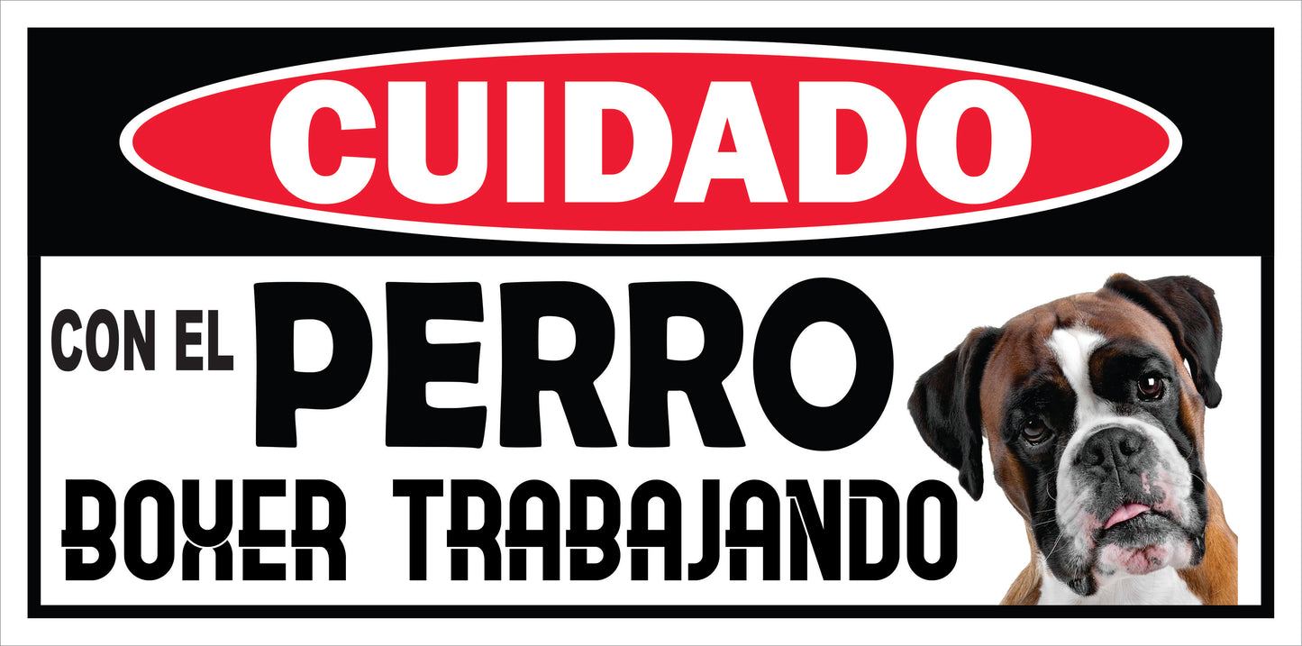 Rotulo de Perro 6" x 12"- Boxer