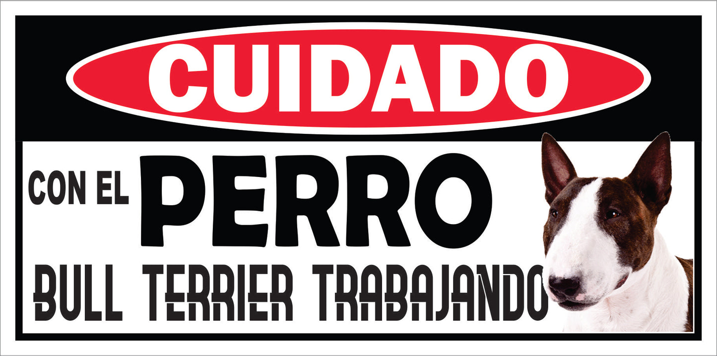 Rotulo de Perro 6" x 12"- Bull terrier