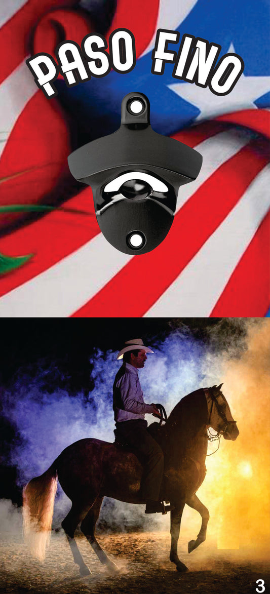 Abre botellas Paso Fino- Caballo negro de lado