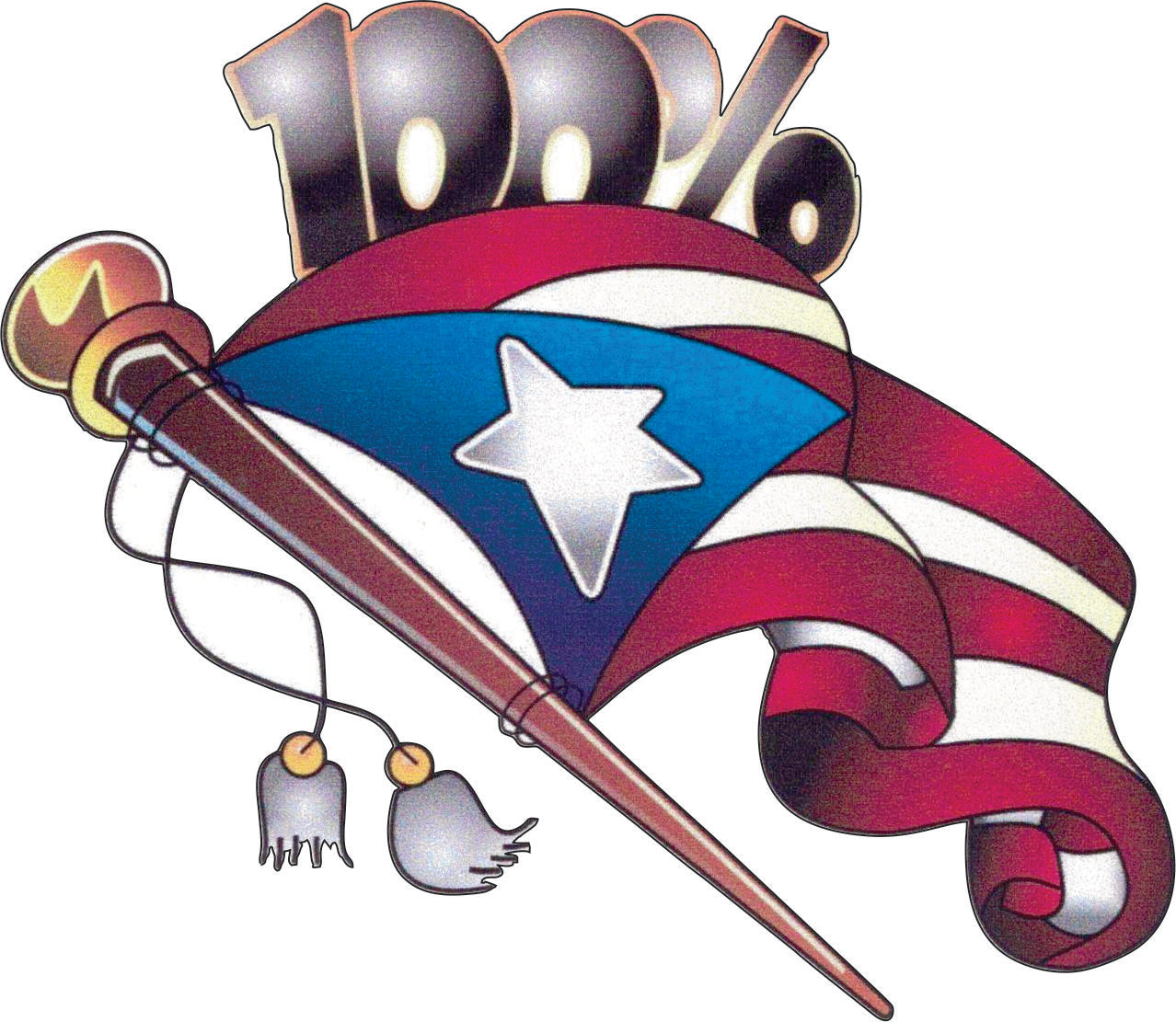Calcomanías de Puerto Rico 2 (Paquete de 12)