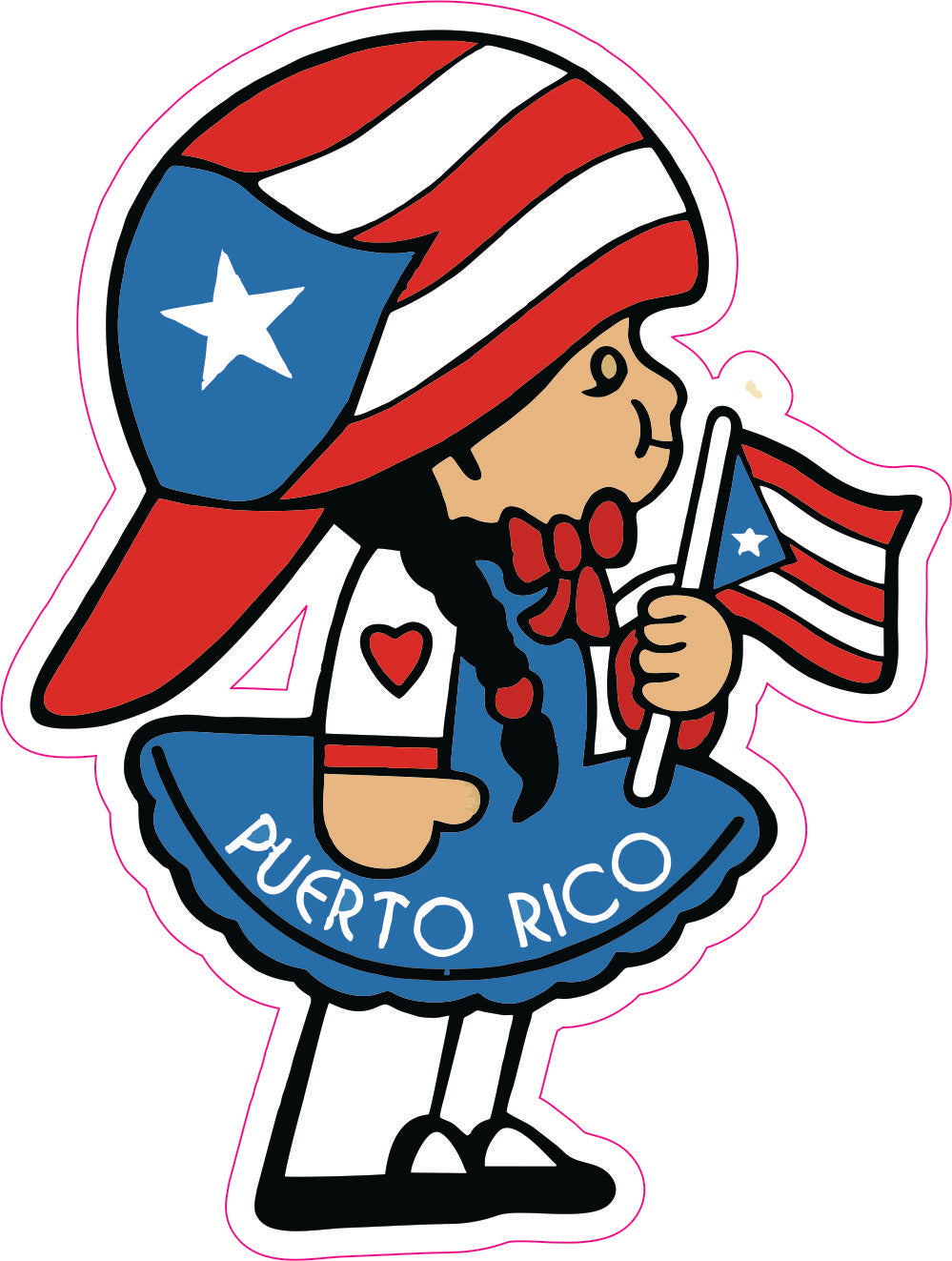 Calcomanías de Puerto Rico 7 (Paquete de 12)