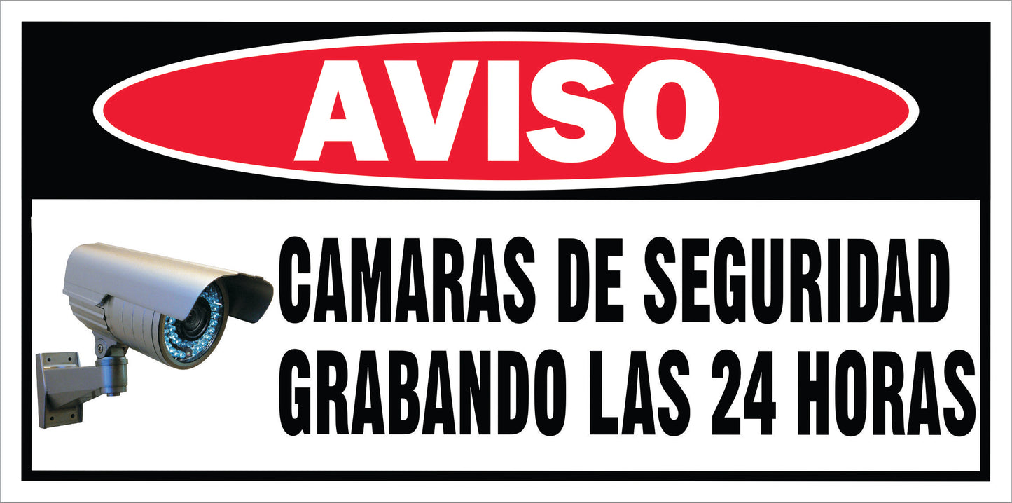 Rotulo General 6' x 12"- Aviso Cámaras de Seguridad