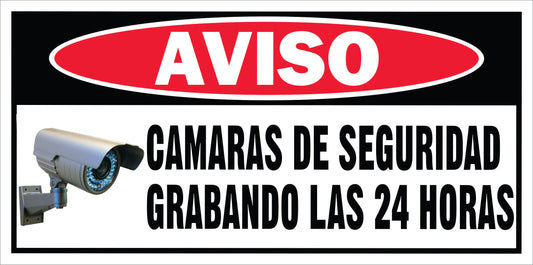 Rotulo General 6' x 12"- Aviso Cámaras de Seguridad