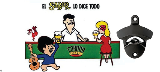 Abre botellas Cantalicio en barra con chica