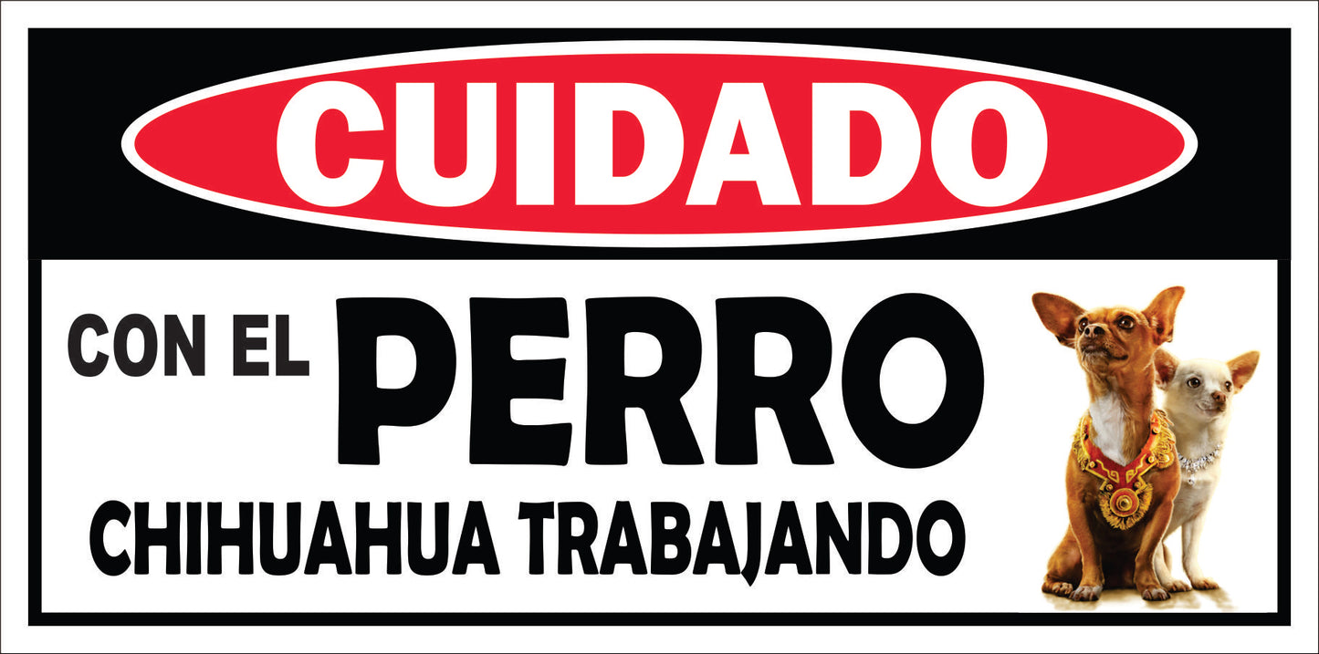 Rotulo de Perro 6" x 12"- Chihuahua