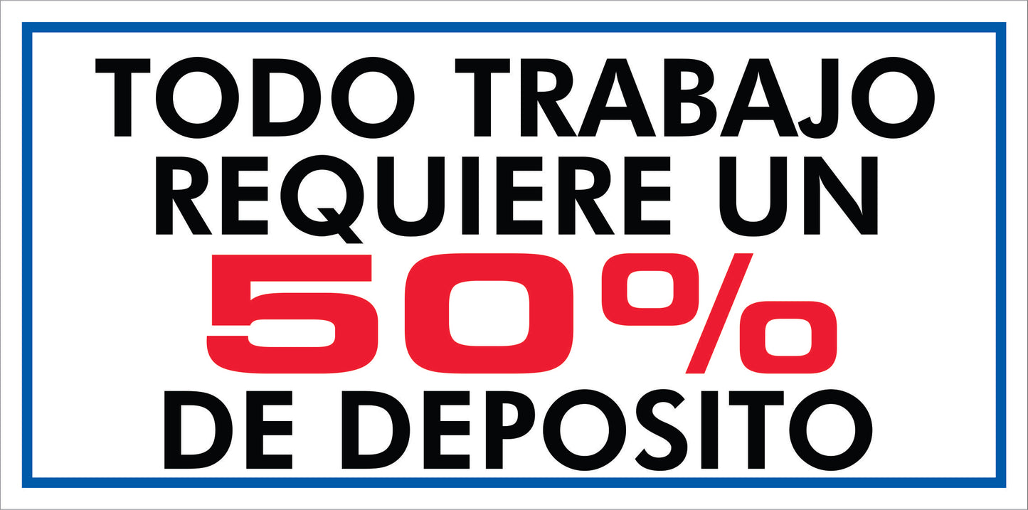 Rotulo General 6' x 12"- Todo Trabajo require 50% de deposito