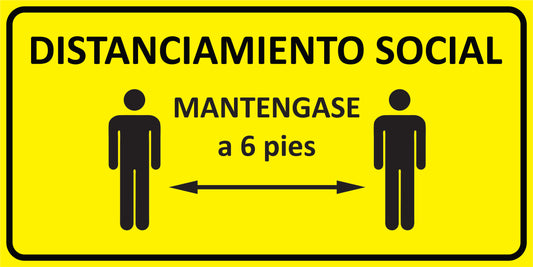 Rotulo General 6' x 12"- Distanciamiento Social