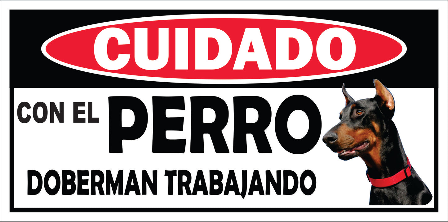 Rotulo de Perro 6" x 12"- Doberman