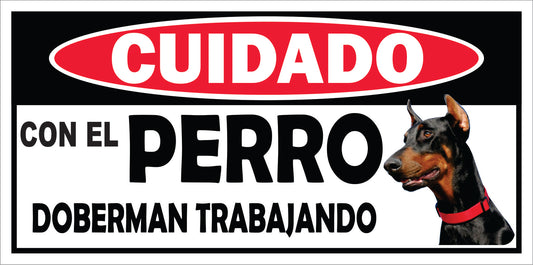 Rotulo de Perro 6" x 12"- Doberman