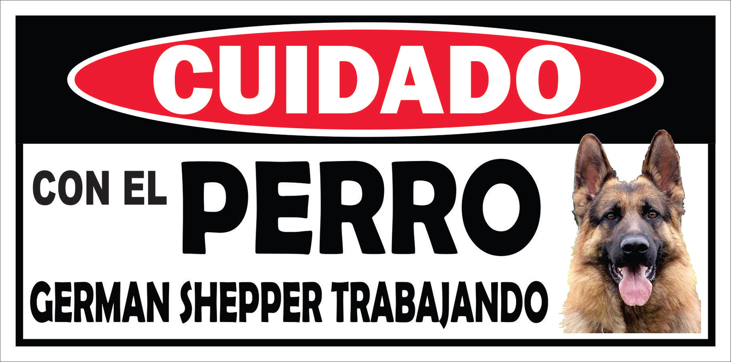 Rotulo de Perro 6" x 12"- German Shepperd