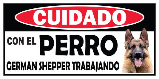 Rotulo de Perro 6" x 12"- German Shepperd