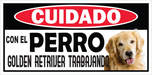 Rotulo de Perro 6" x 12"- Golden Retriever