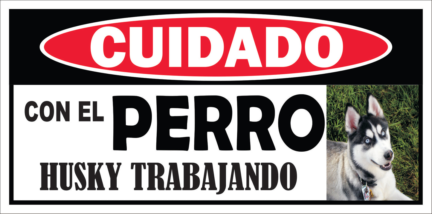 Rotulo de Perro 6" x 12"- Husky