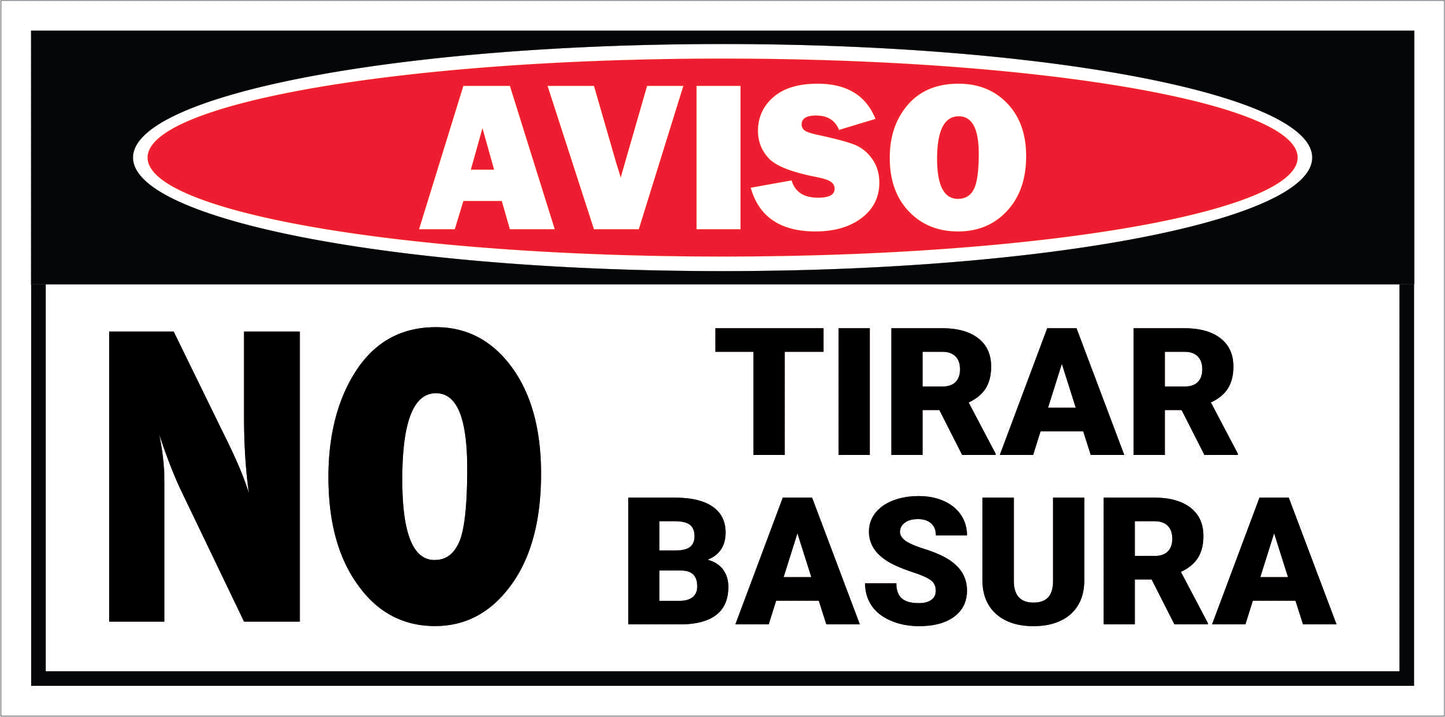 Rotulo General 6' x 12"- No tirar Basura