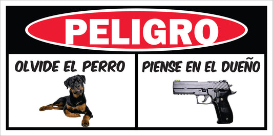 Rotulo de Perro 6" x 12"- Olvide el perro, piense en el amo