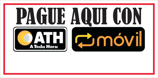 Rotulo General 6' x 12"- Pague Aquí con ATH Movil