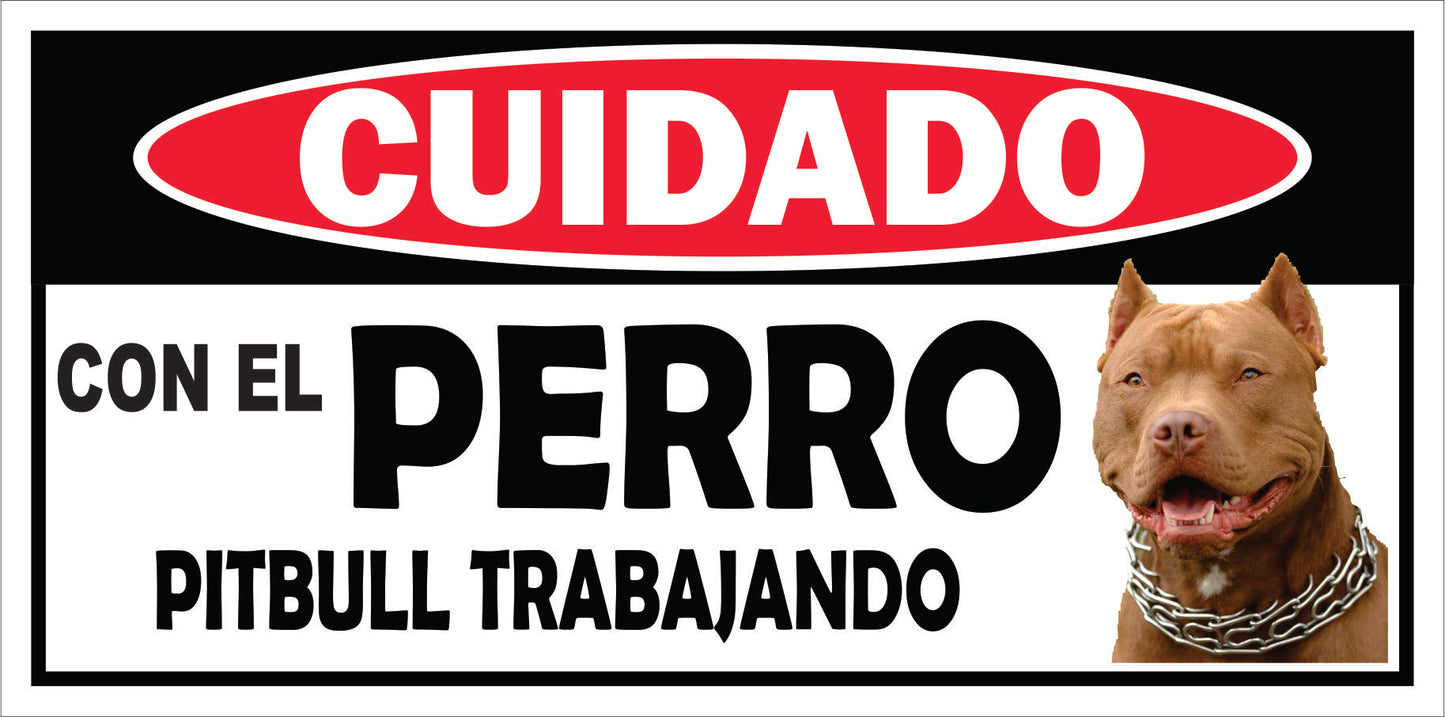 Rotulo de Perro 6" x 12"- Pitbull