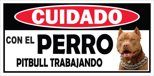 Rotulo de Perro 6" x 12"- Pitbull