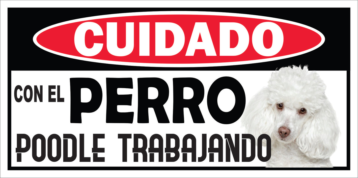 Rotulo de Perro 6" x 12"- Poodle
