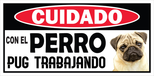 Rotulo de Perro 6" x 12"- Pug