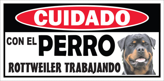 Rotulo de Perro 6" x 12"- Rottweiler