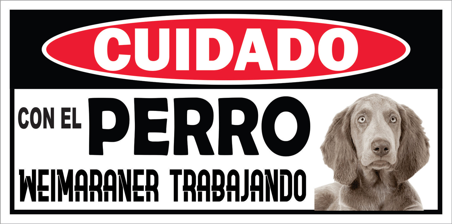 Rotulo de Perro 6" x 12"- Weimaraner