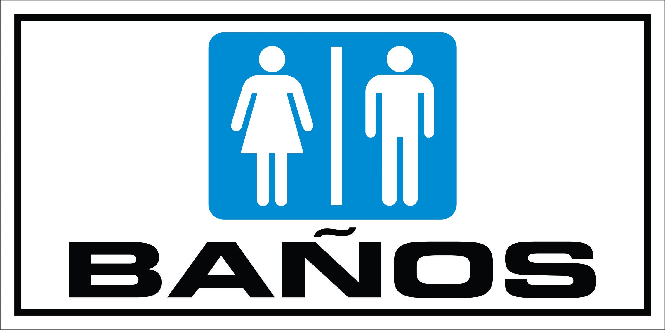 Banos Sign Rotulo General 6' x 12