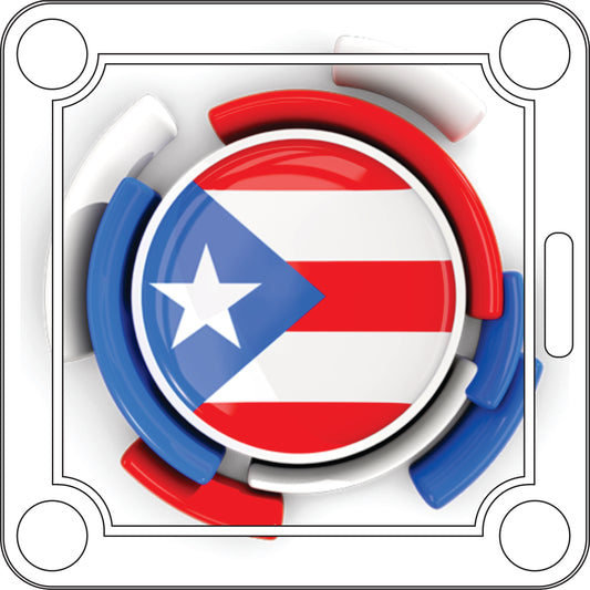 Mesa de Domino- Bandera de Puerto Rico Redonda