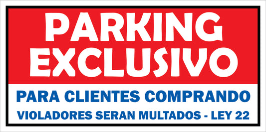 Rotulo General 6' x 12"- Parking Exclusivo